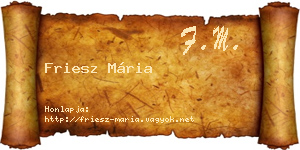 Friesz Mária névjegykártya