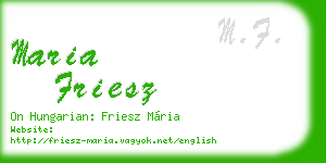 maria friesz business card